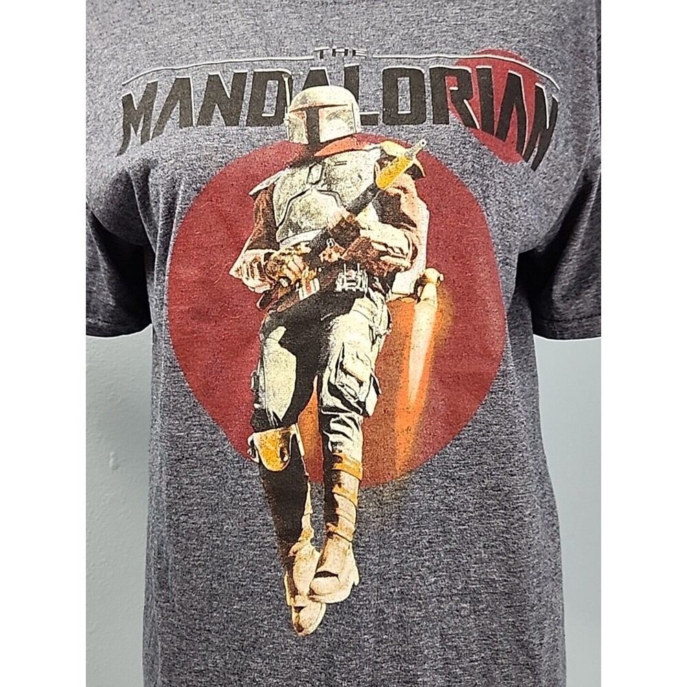 Star Wars Mandalorian Din Djarin Mens Heather Blue Medium Short Sleeve T-shirt - Picture 3 of 10